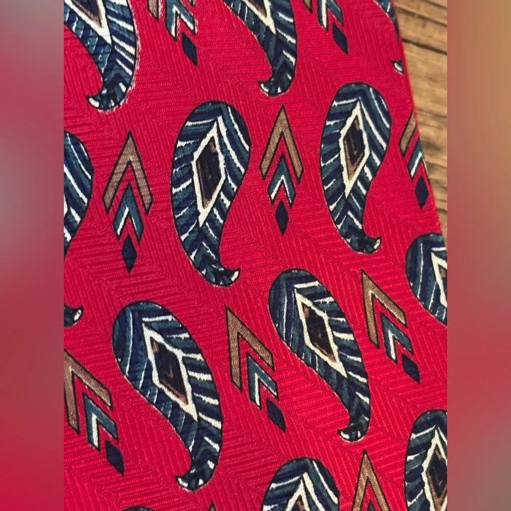 Vintage Robert Talbott Red Silk Tie. Germany LTD Men's 57.5” Luxe | Paisley